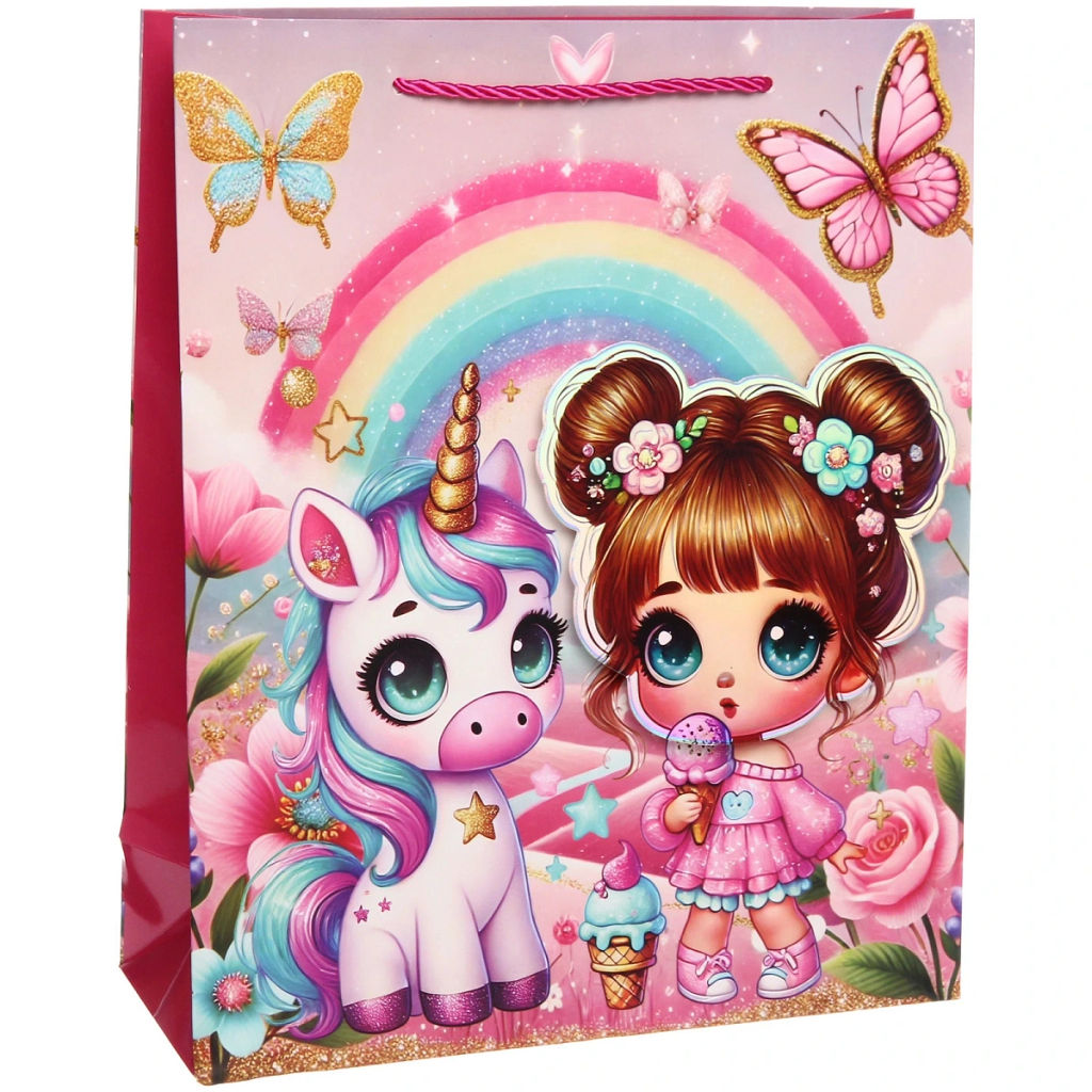 Пакет подарочный "Моя единорожка" 26*32*10 см