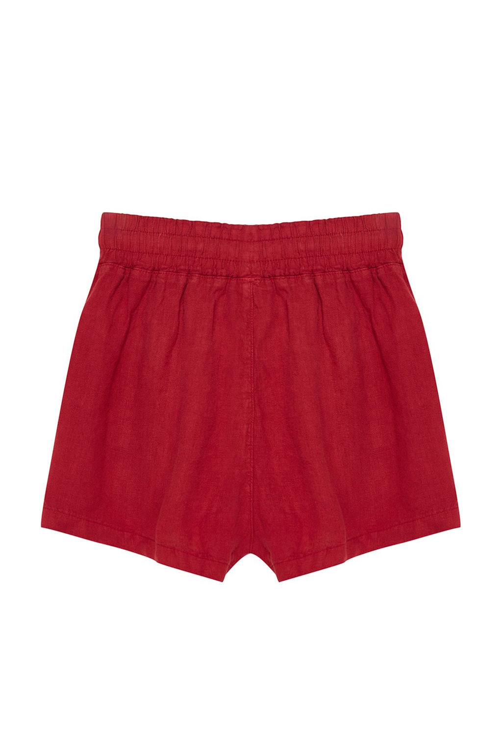 K?rm?z? %100 Keten Beli Lastikli Yuksek Bel Sort TWOSS23SR00319