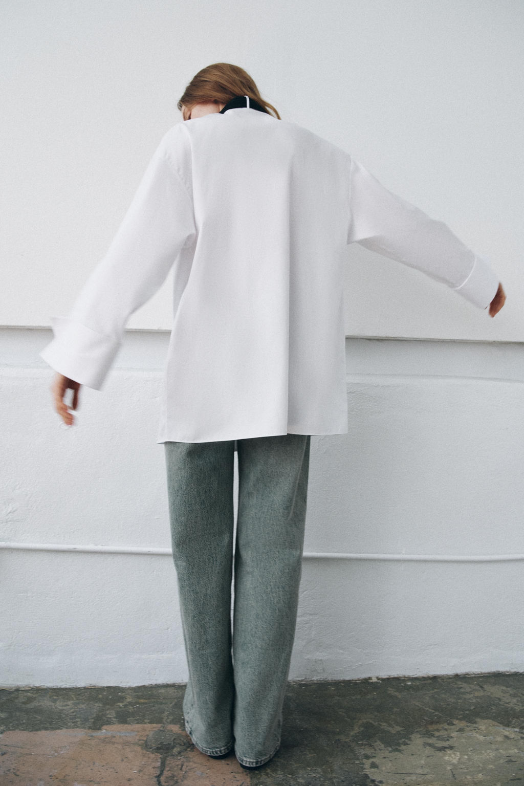 OVERSIZE SHIRT WITH TIE ZW COLLECTION LIMITED EDITION - Zara фото 3