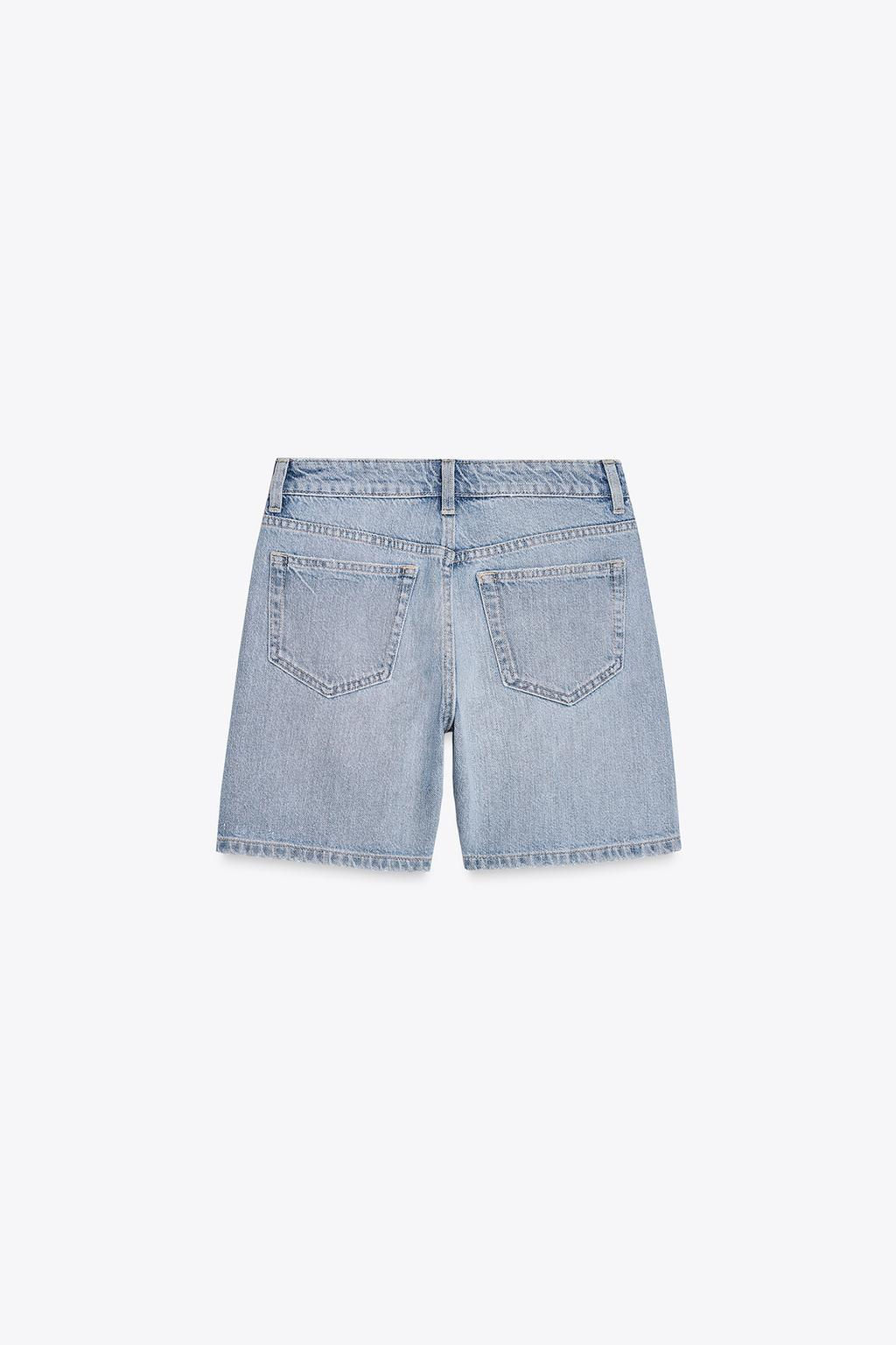 TRF MID-RISE DENIM BERMUDA SHORTS - Zara фото 9