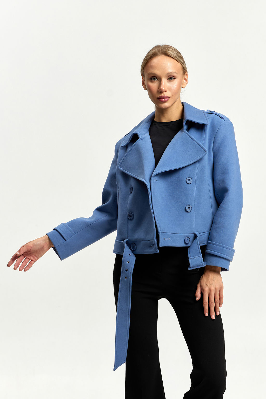 Полупальто женское демисезонное 25999 (пепельный/ёлочка) - Kankan фото 34