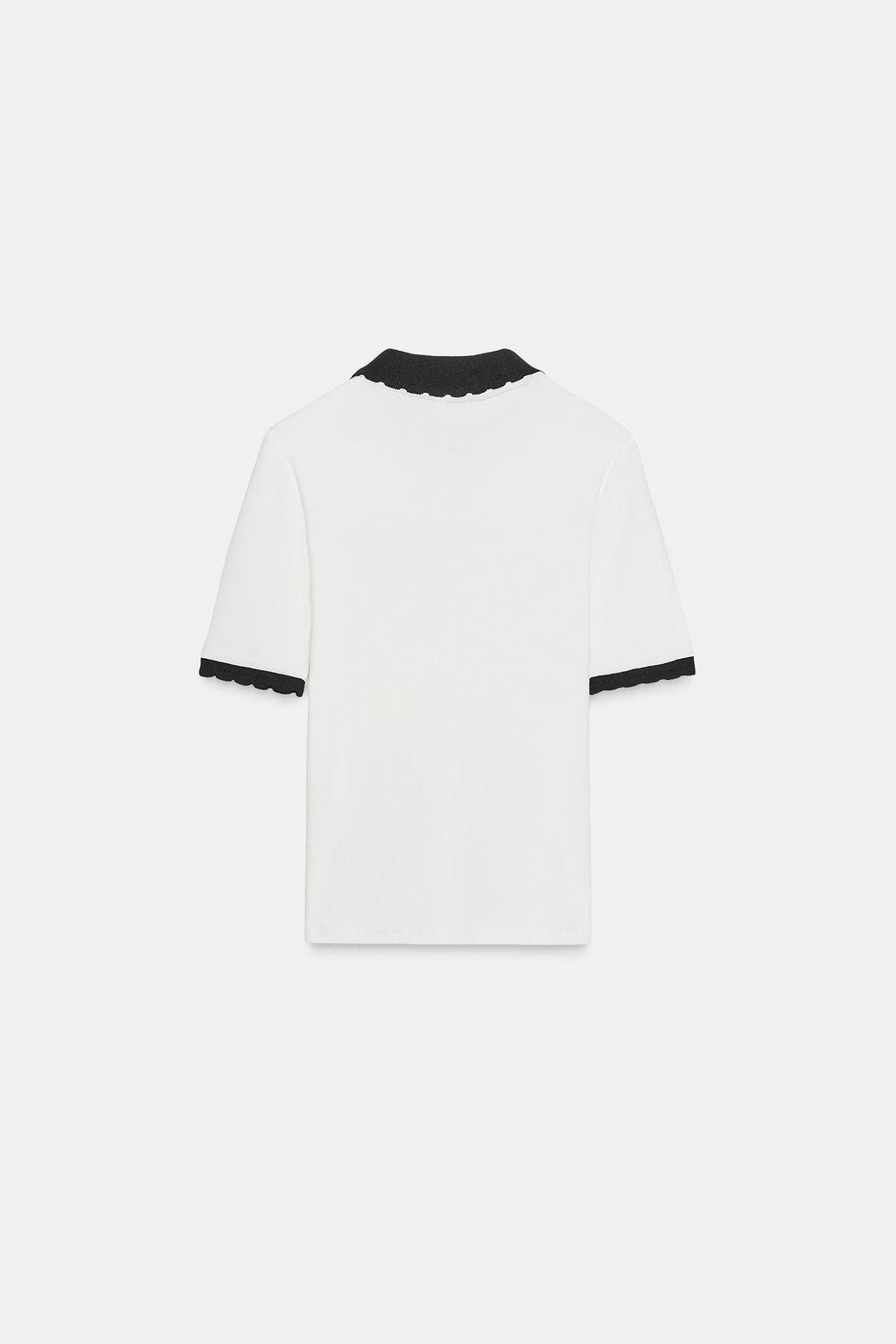 CONTRAST COLLAR T-SHIRT WITH BOW - Zara фото 2