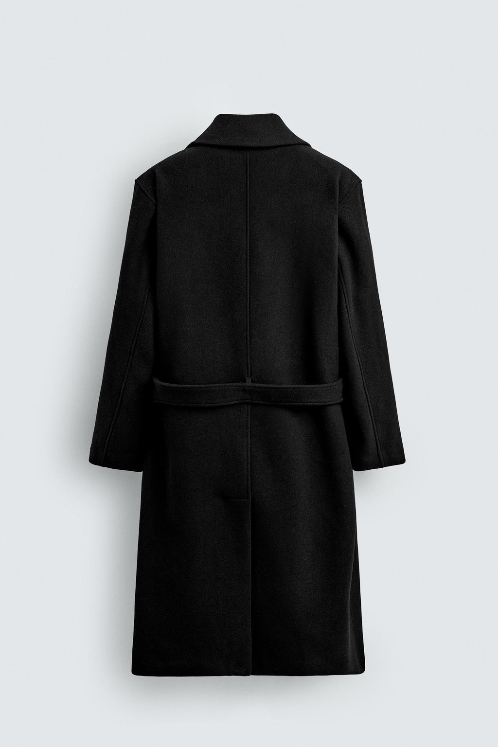 DOUBLE-BREASTED WOOL BLEND COAT WITH BELT - Zara фото 9