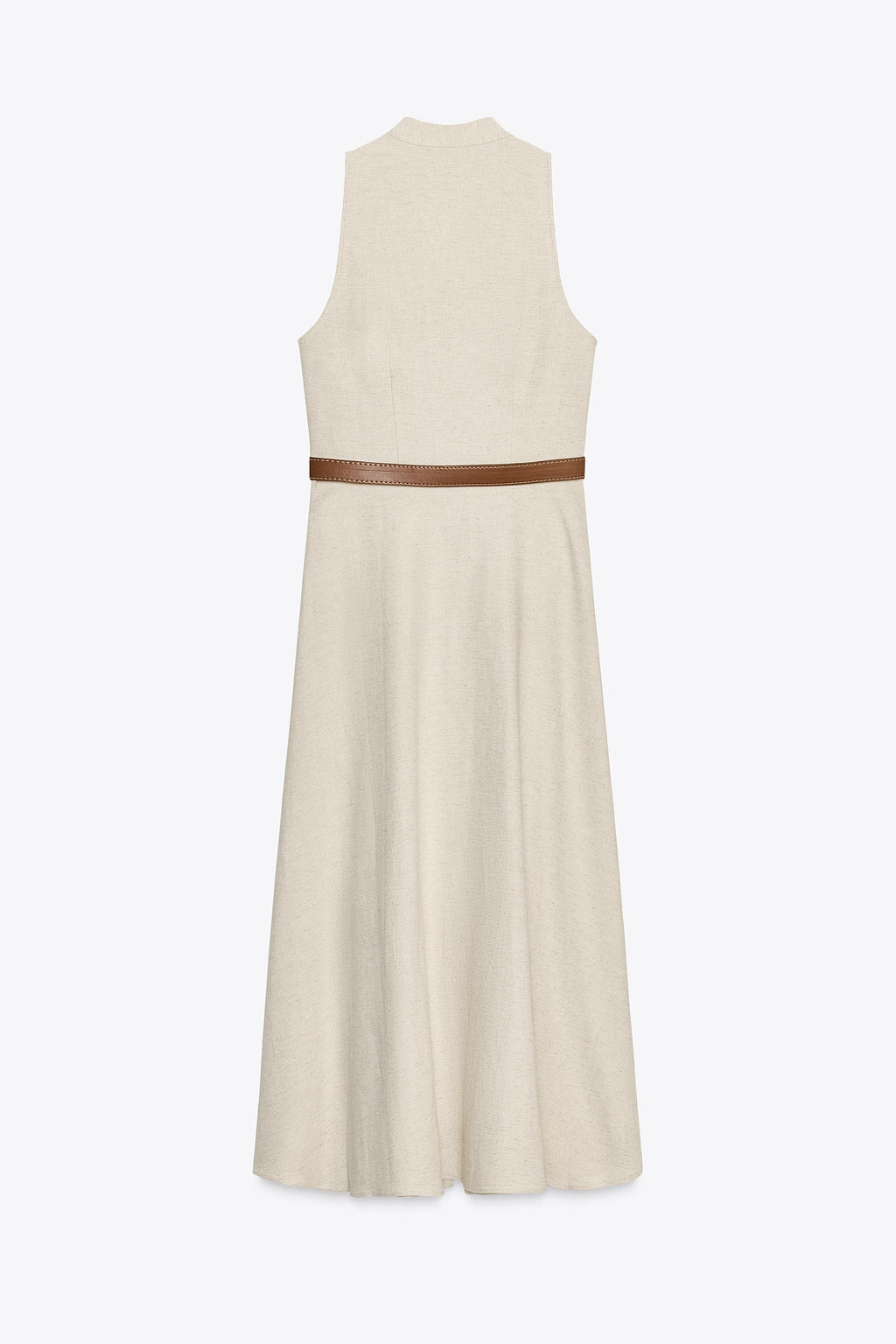 LINEN BLEND MIDI DRESS WITH BELT - Zara фото 17