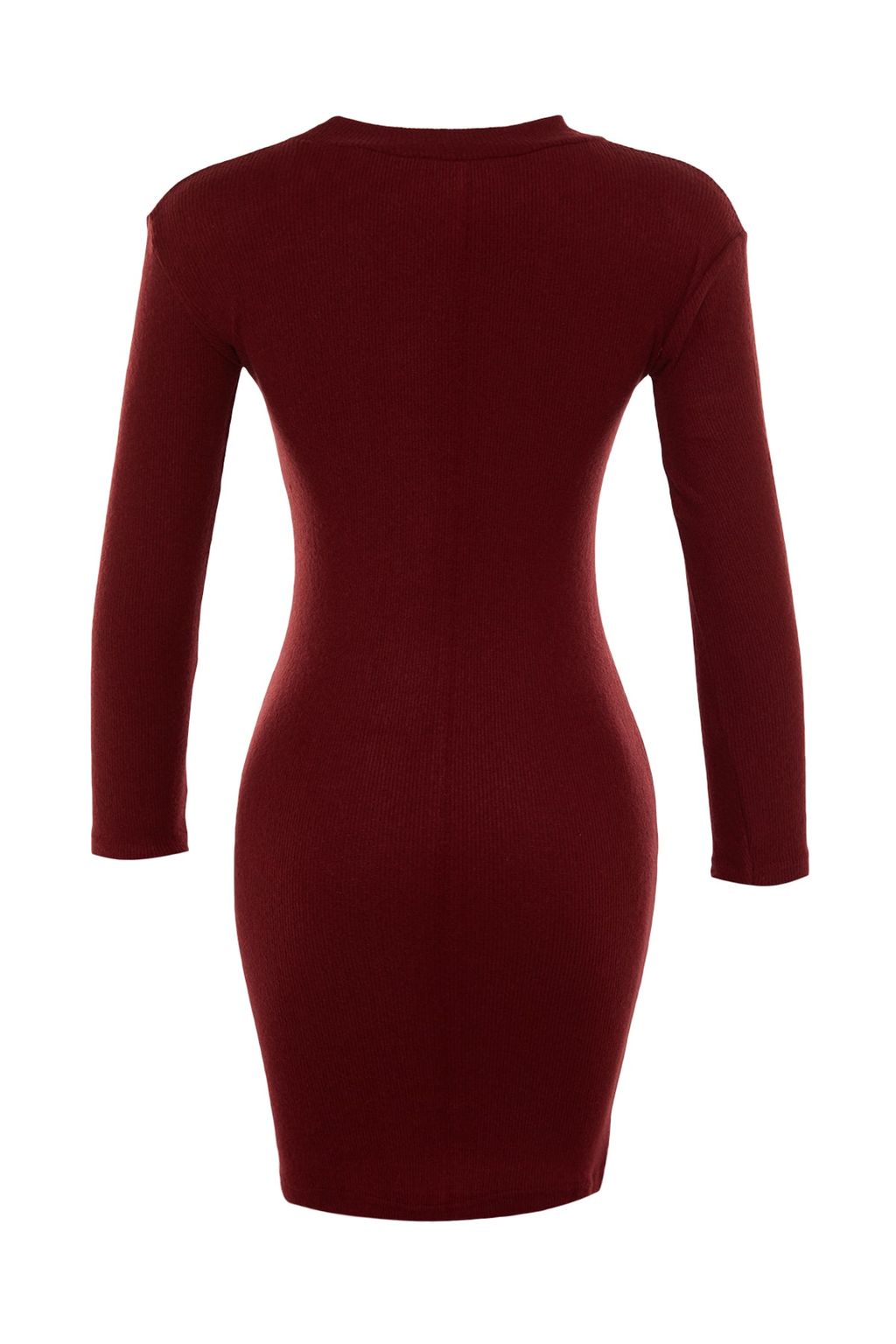 TRENDYOLMILLA Siyah Vucuda Oturan Mini Dik Yaka Fitilli Esnek Orme Kalem Elbise TWOAW21EL2244 фото 9