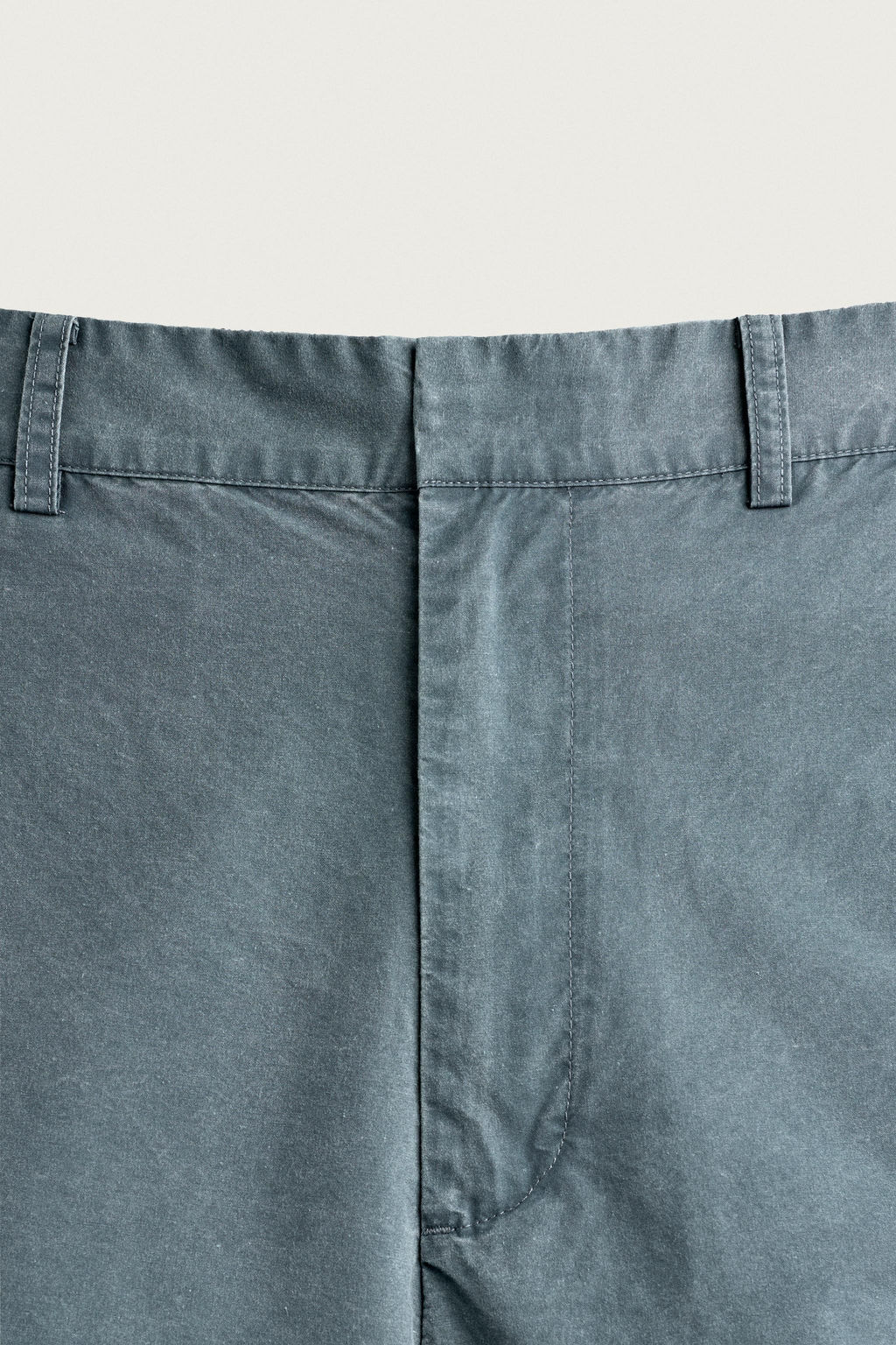 PANTAL?N LAVADO RELAXED FIT TRABILLAS / Verde azul