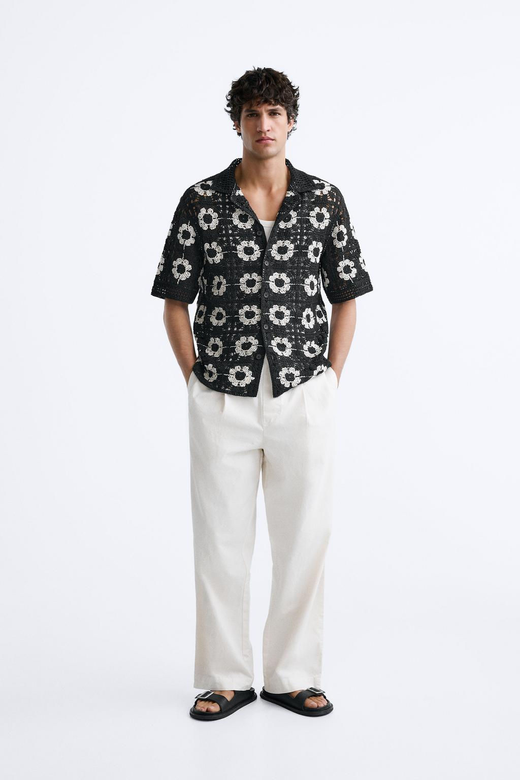 GEOMETRIC CROCHET SHIRT