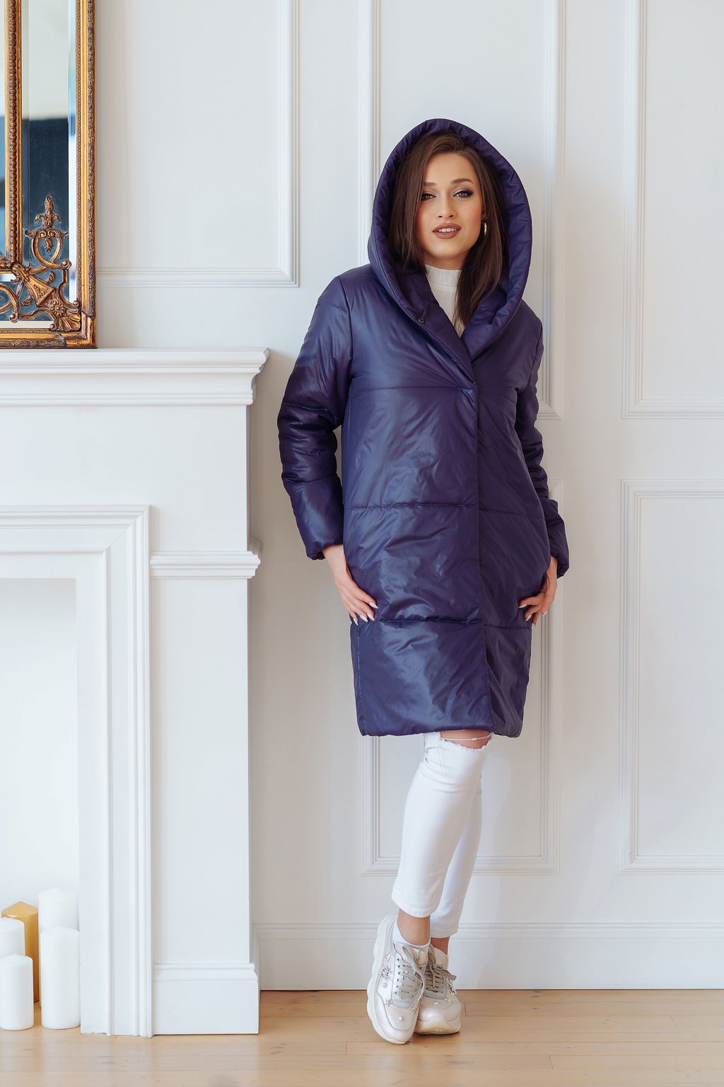 Пальто женское демисезонное 21910/б (фиолет) - Kankan фото 4