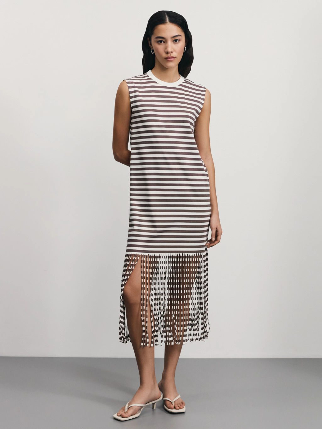 Платье в полоску с бахромой / Zarina  фото 2