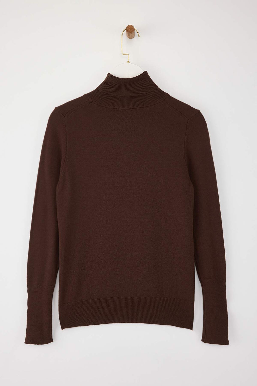 Kahverengi Merserize Gorunumlu Premium Iplik / Ozel Iplik Basic Triko Kazak TWOAW23KZ01514 - Trendyolmilla фото 7