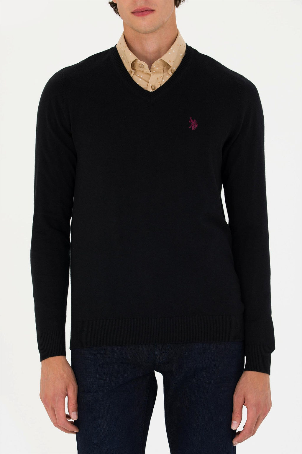 U. S. Polo Assn Мужской черный базовый свитер - U.s. polo assn фото 6