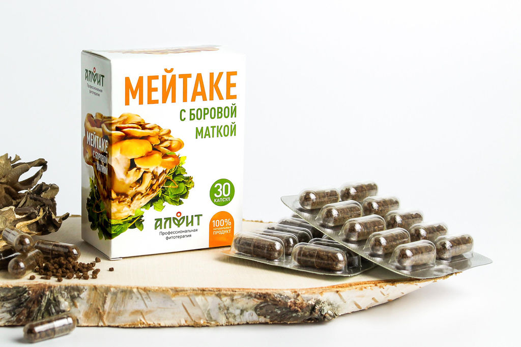 Грибная серия БАД Капсулы "Мейтаке с боровой маткой" Алфит 6685