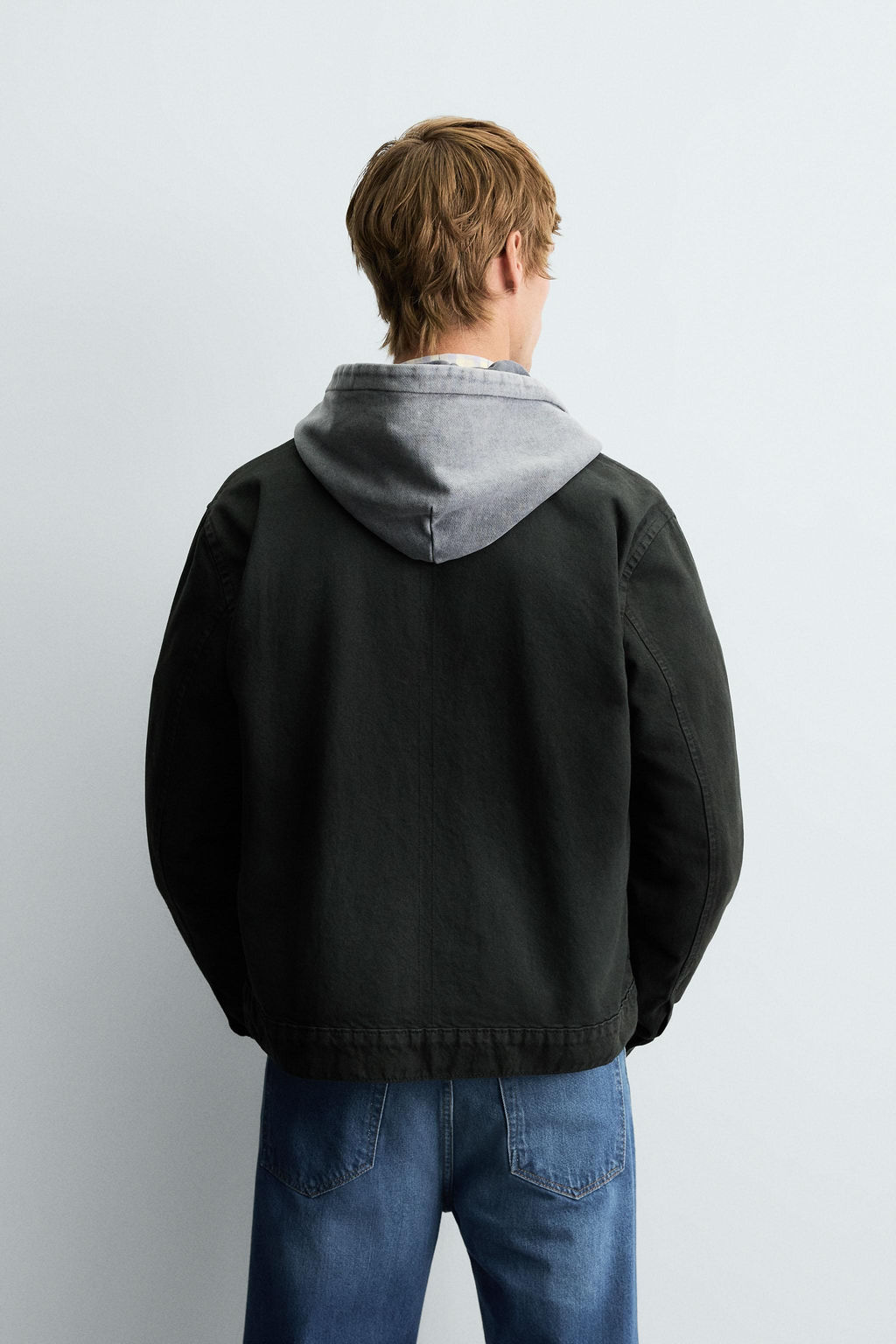 DENIM ZIP-UP OVERSHIRT
