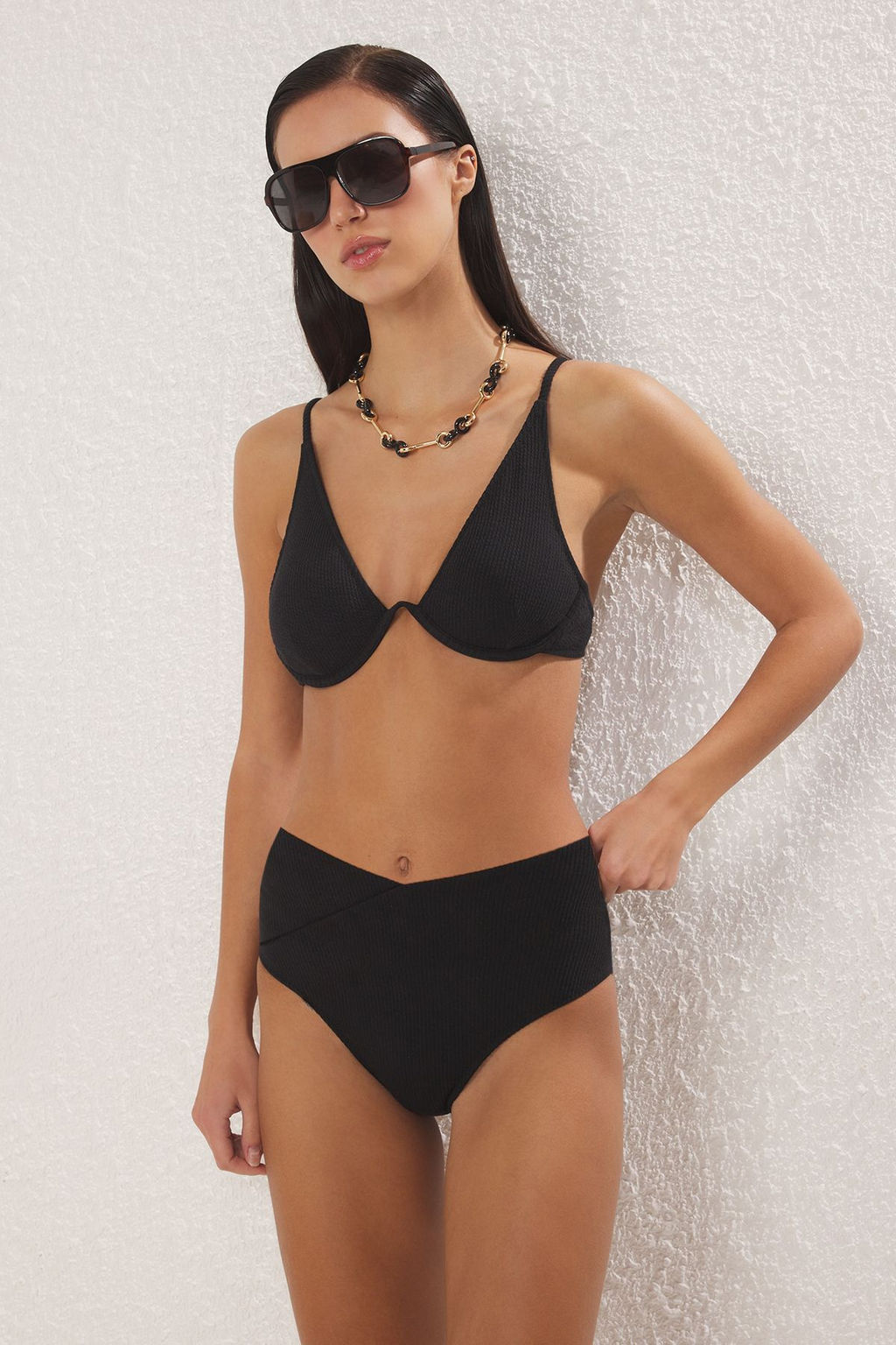 TRENDYOLMILLA Ekru Yuksek Bel Regular Bikini Alt? TBESS25BA00036  фото 11