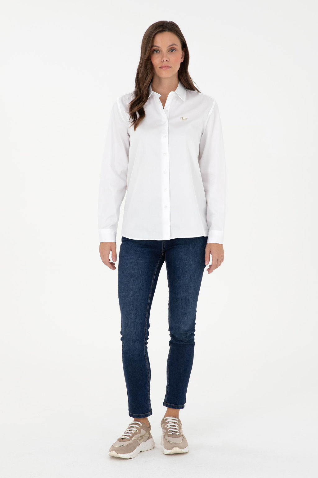 Женская белая рубашка с длинным рукавом Неожиданная скидка в корзине - U.s. polo assn фото 4