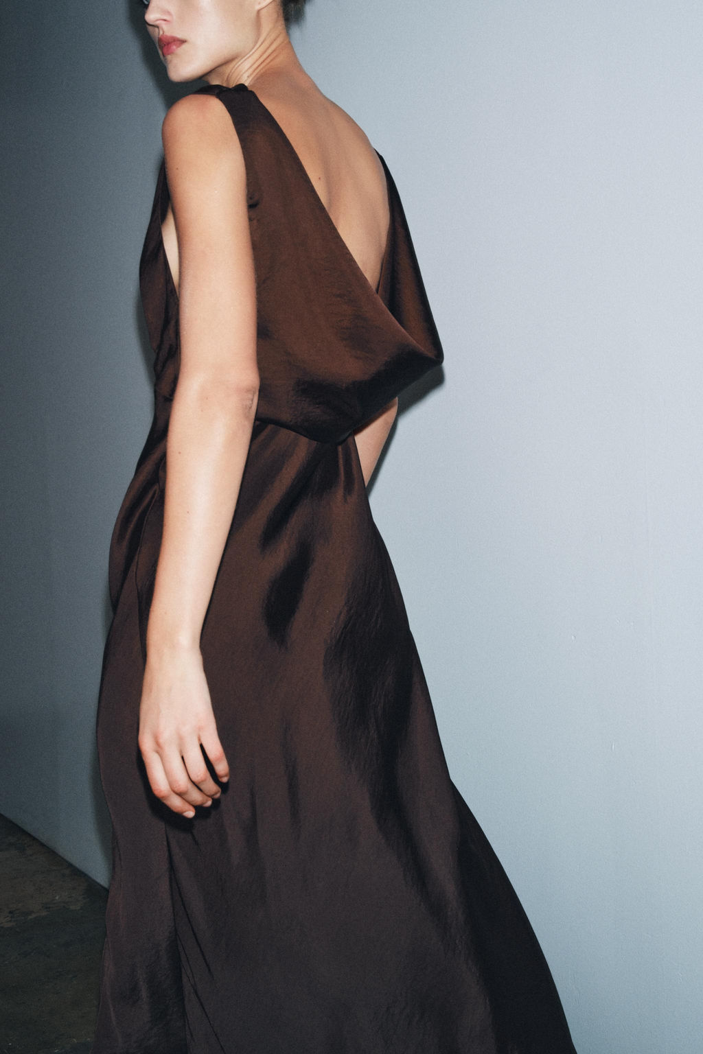 ZW COLLECTION SATIN MIDI DRESS - Zara фото 4