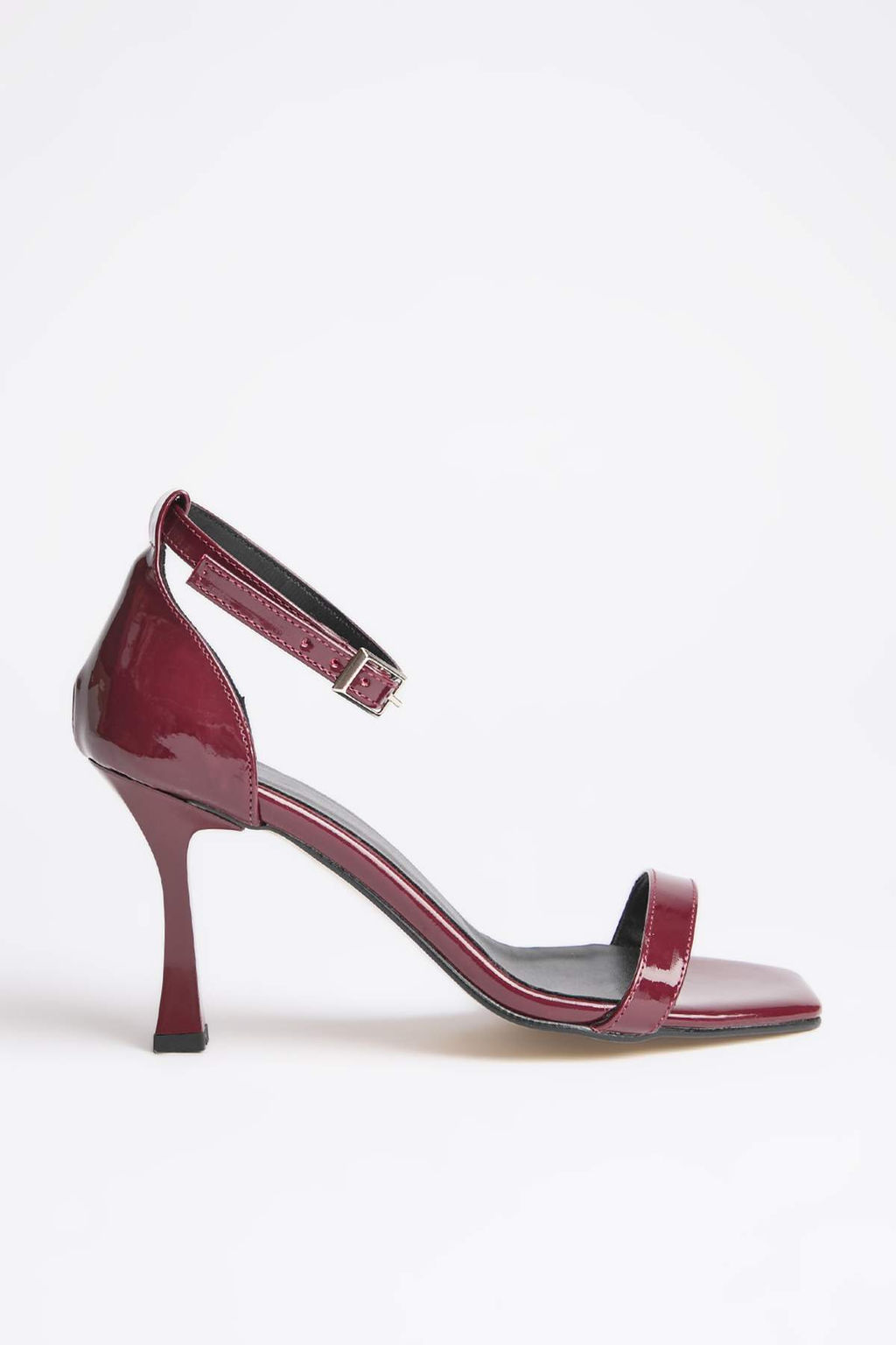 Bordo Bilekten Baglamal? Kad?n 10 cm Ince Topuklu Ayakkab? TAKSS25TO00097