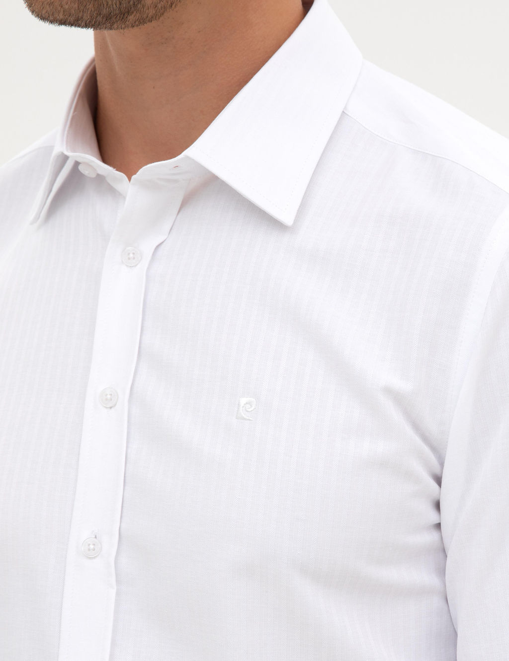 Beyaz Slim Fit Uzun Kollu G_mlek