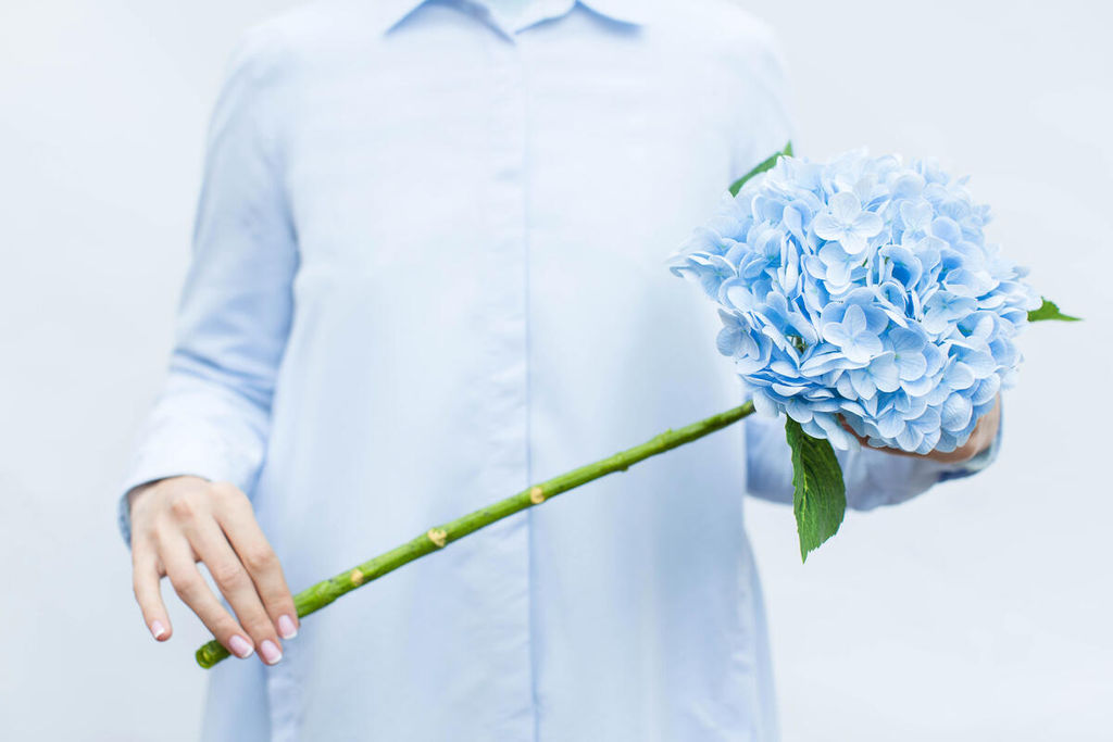 Гортензия садовая на стебле - Голубой - Real touch фото 2