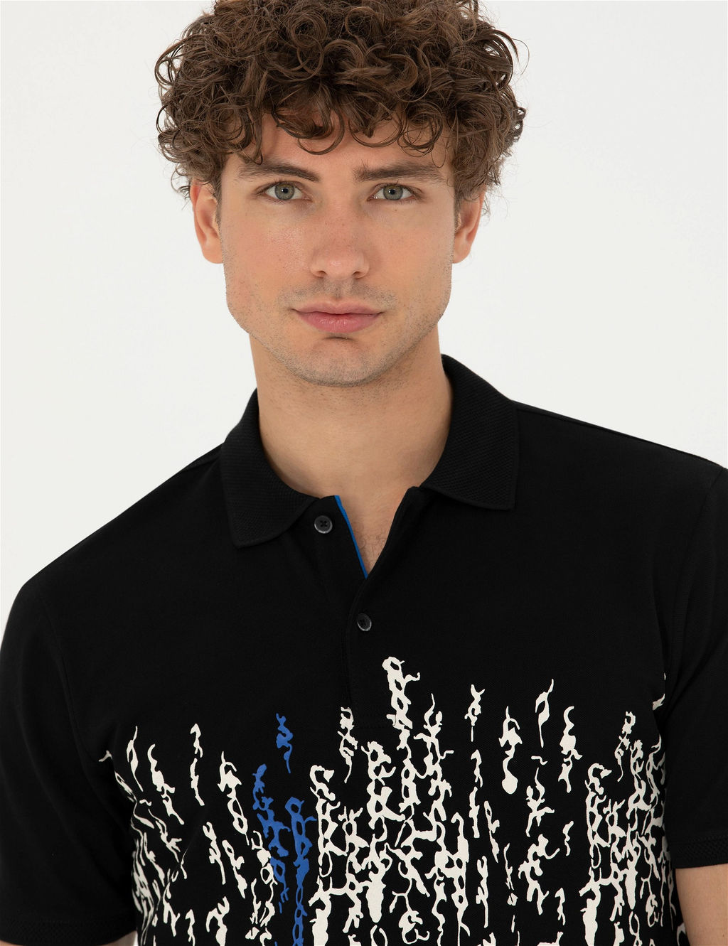 Siyah Slim Fit Polo Yaka Ti__rt - Pierre cardin фото 2