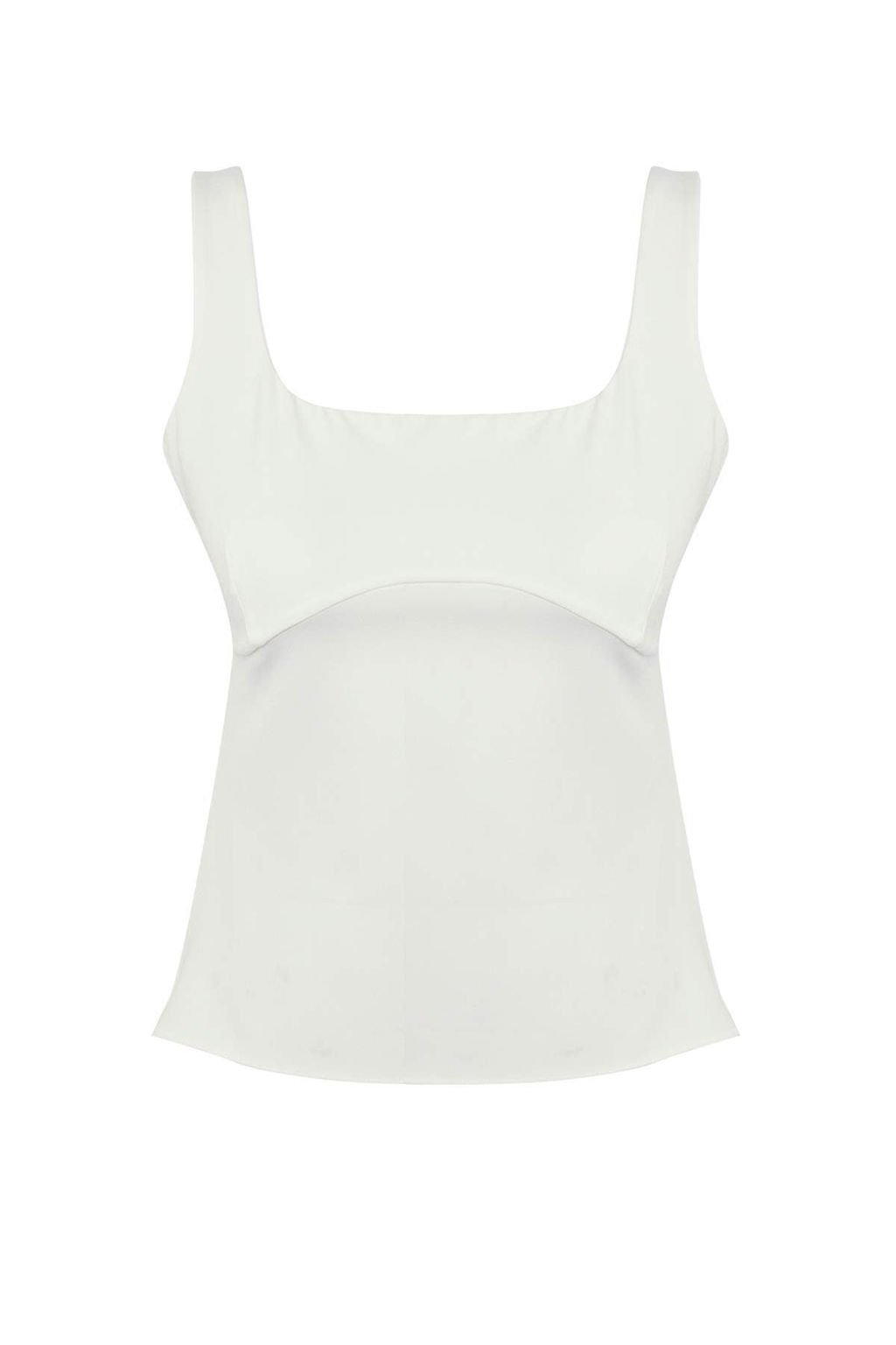 Trendyolmilla Beyaz S?rt Fiyonk Detayl? Fitted Ask?l? Dokuma Bluz TWOSS25BZ00573 фото 7