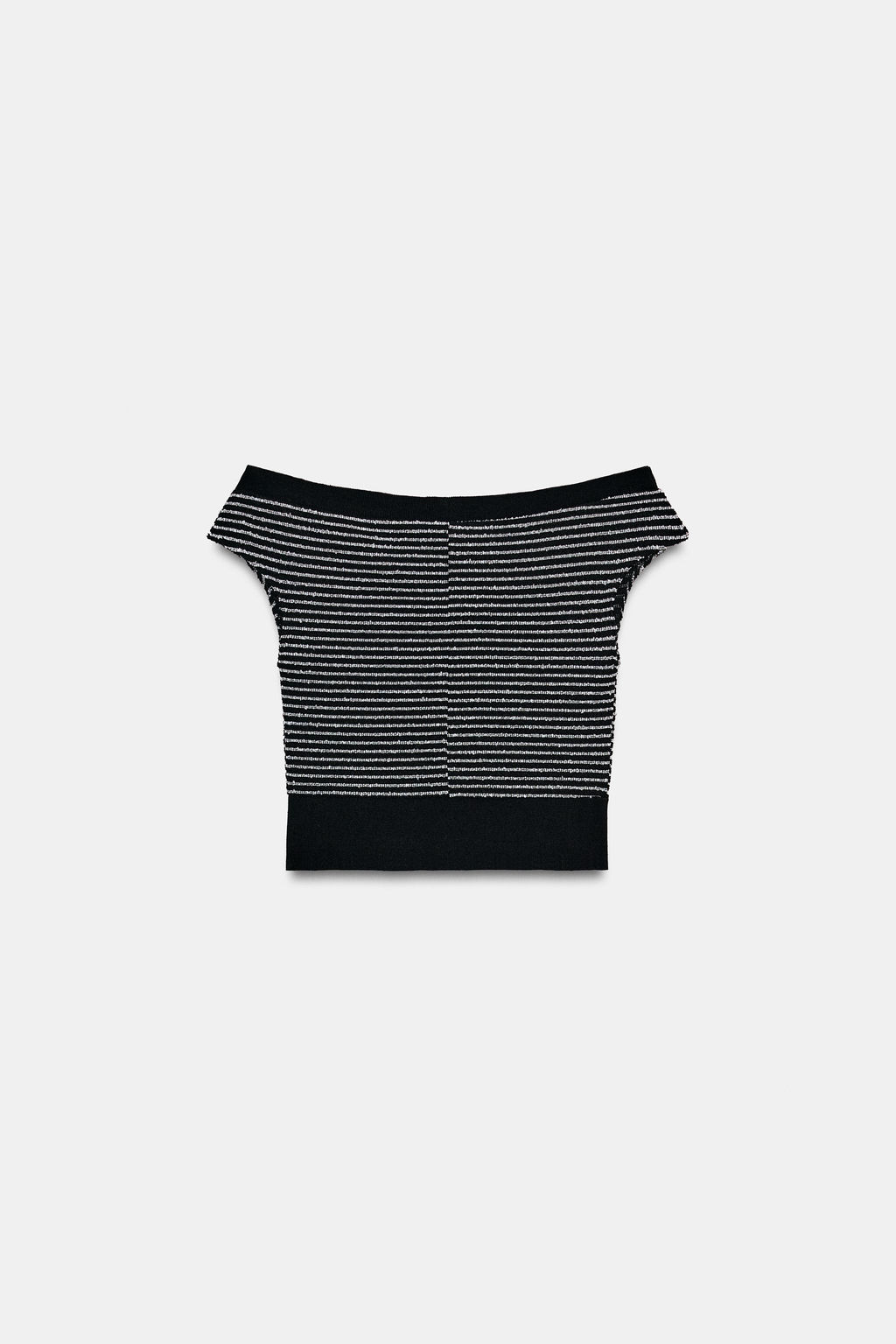 TOP BOUCL? RAYAS / Negro / Crudo - Zara фото 8