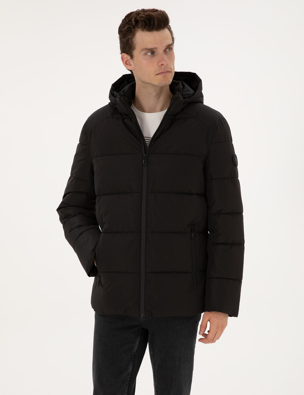 Siyah Kap__onlu Mont - Pierre cardin фото 3