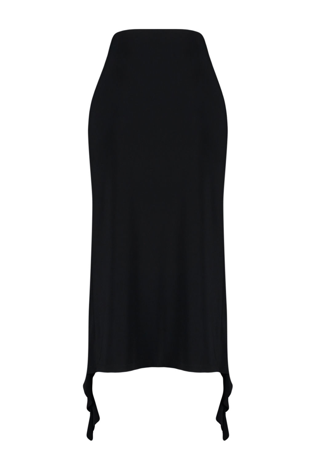 TRENDYOLMILLA Siyah Y?rtmac ve F?rf?r Detayl? Vucuda Oturan Esnek Bal?k Maxi Etek TWOSS24ET00066  фото 7