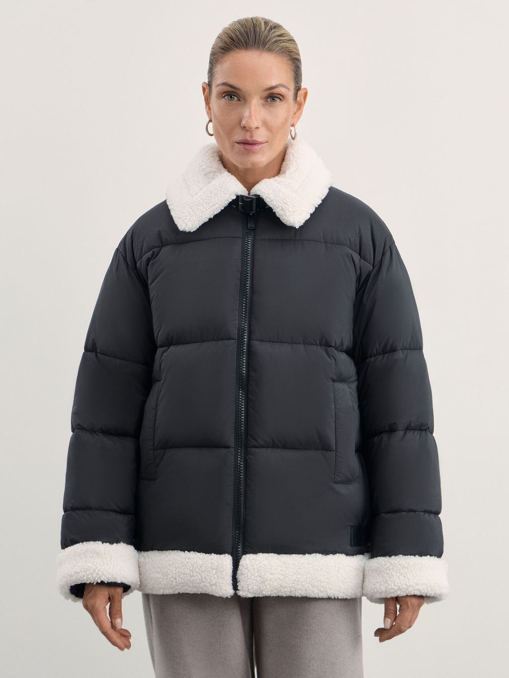 Куртка-дубленка с искусственным мехом / Zarina  фото 3