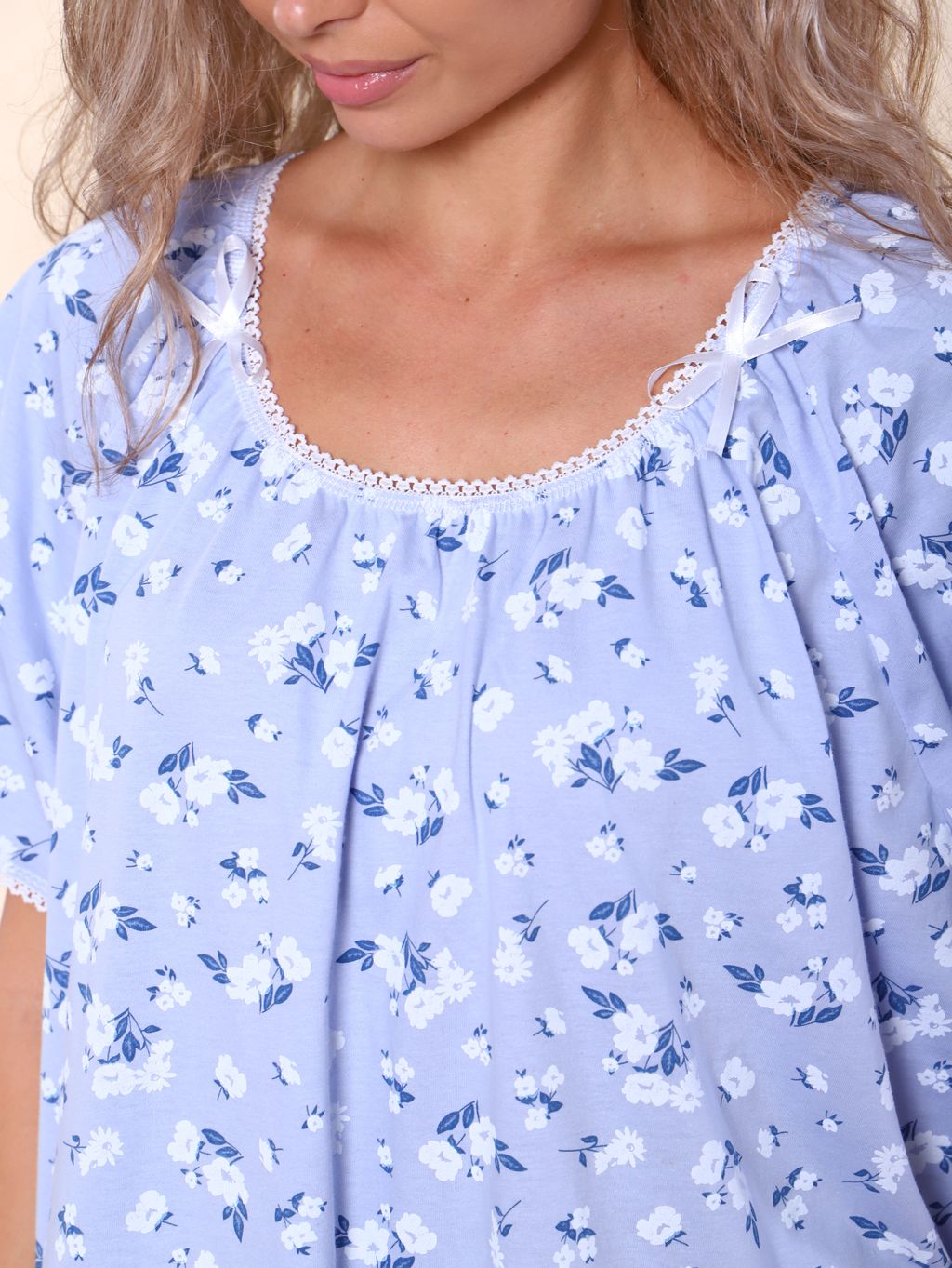 М296а сорочка Карина (сиреневые цветы)