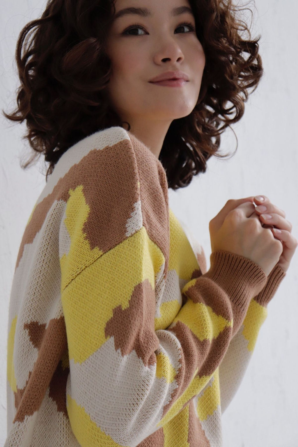 Джемпер бежево-лимонный с шерстью мериноса - Martichelli фото 7