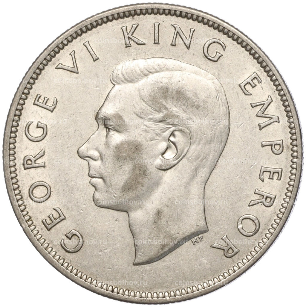 Монета 1/2 кроны 1937 года Новая Зеландия