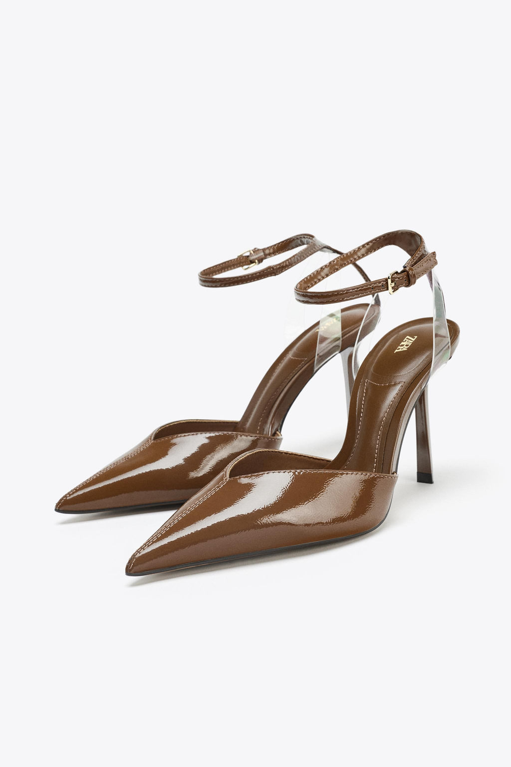 FAUX PATENT HEELED SHOES - Zara фото 10