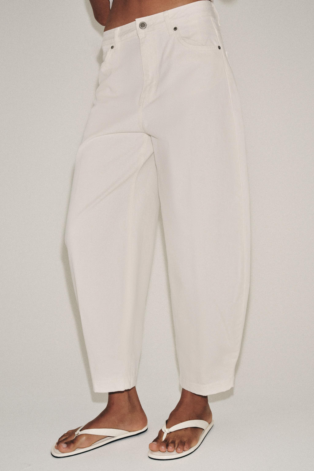 JEANS ZW COLLECTION BARREL TIRO ALTO / Blanco