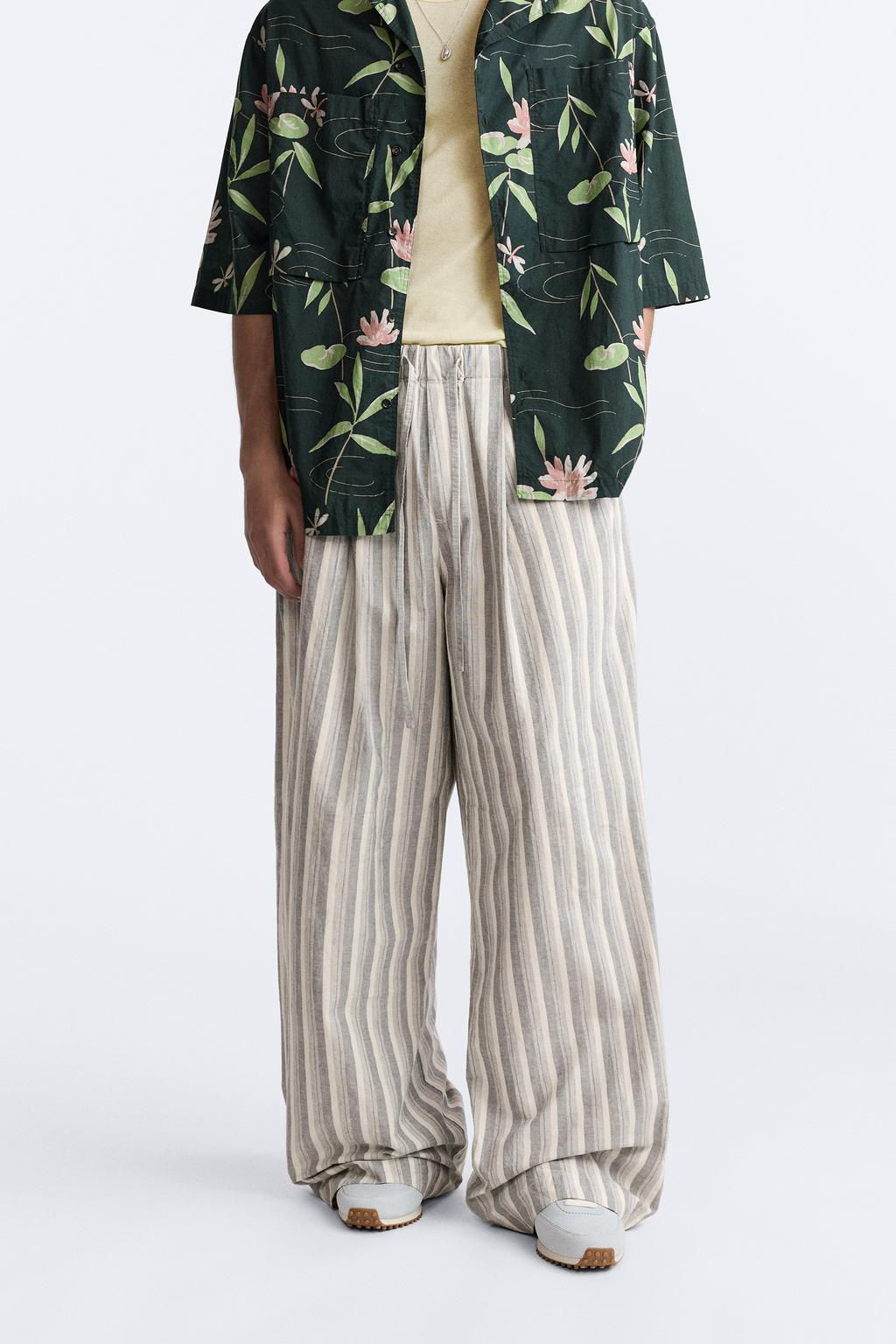 WIDE-FIT STRIPED TROUSERS - LIMITED EDITION - Zara фото 2