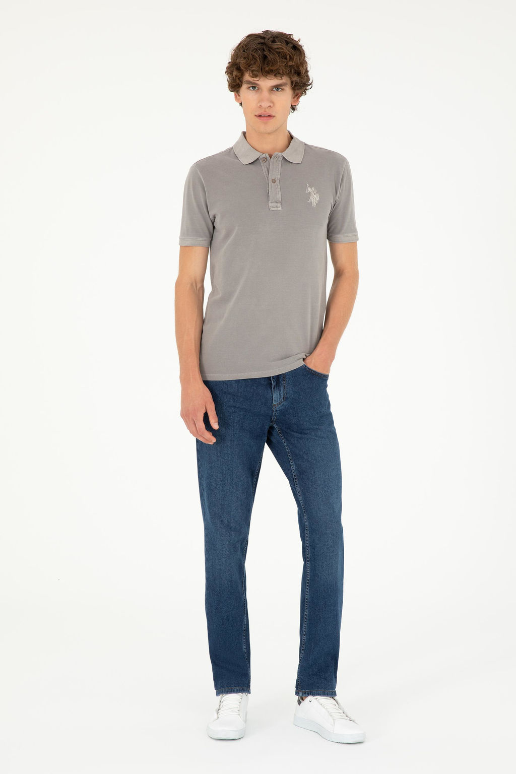 Футболка U.S. Polo Assn темно-серая хлопок  фото 4