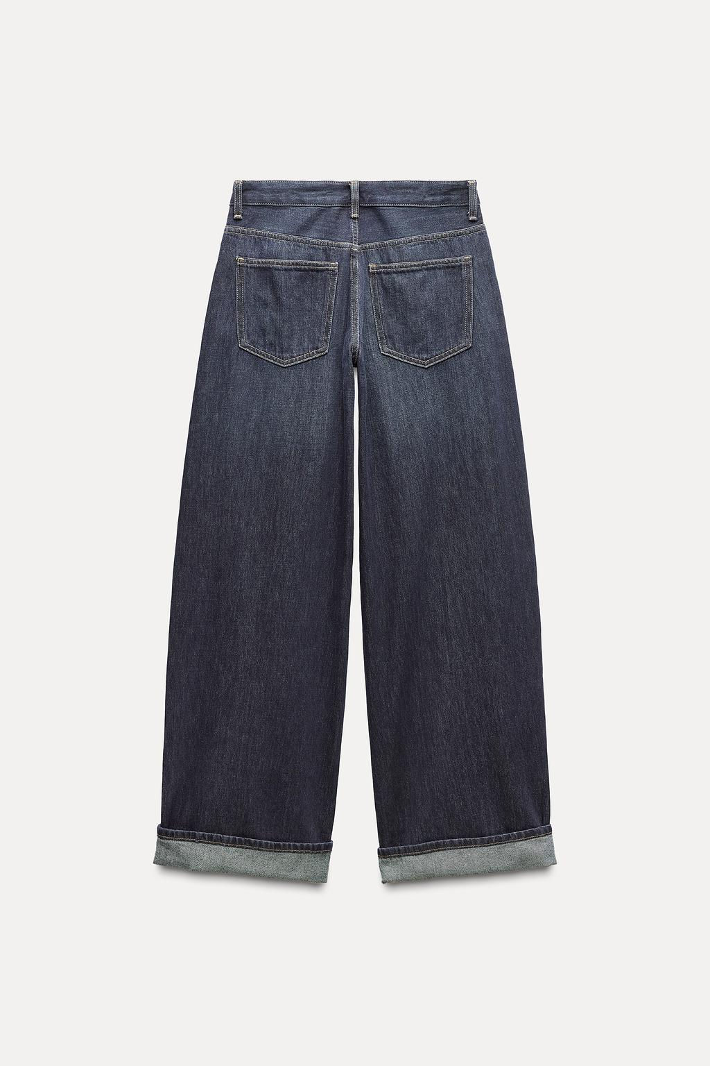 RELAXED FIT FOLD-UP LOW-RISE JEANS - Zara фото 18