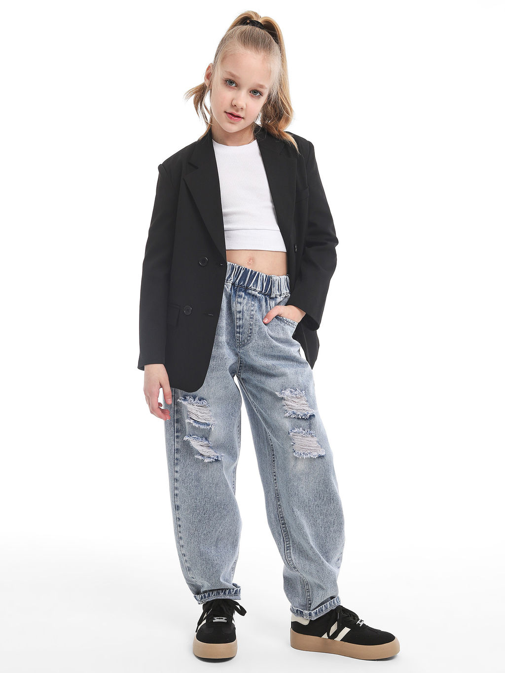 Джинсы-бананы для девочек - СИНЯЯ МОДА фото 6