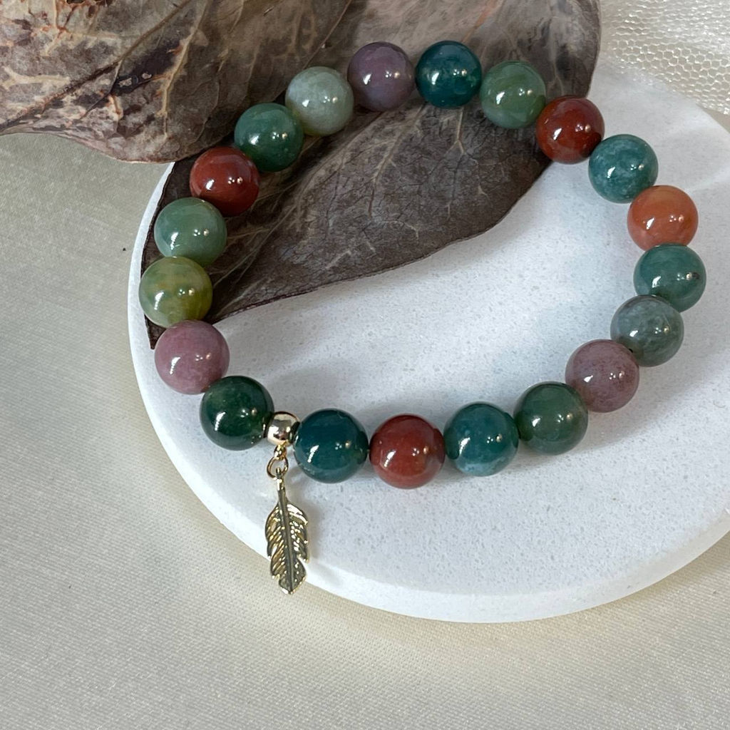 Браслет с подвеской из Мохового Агата 17 см