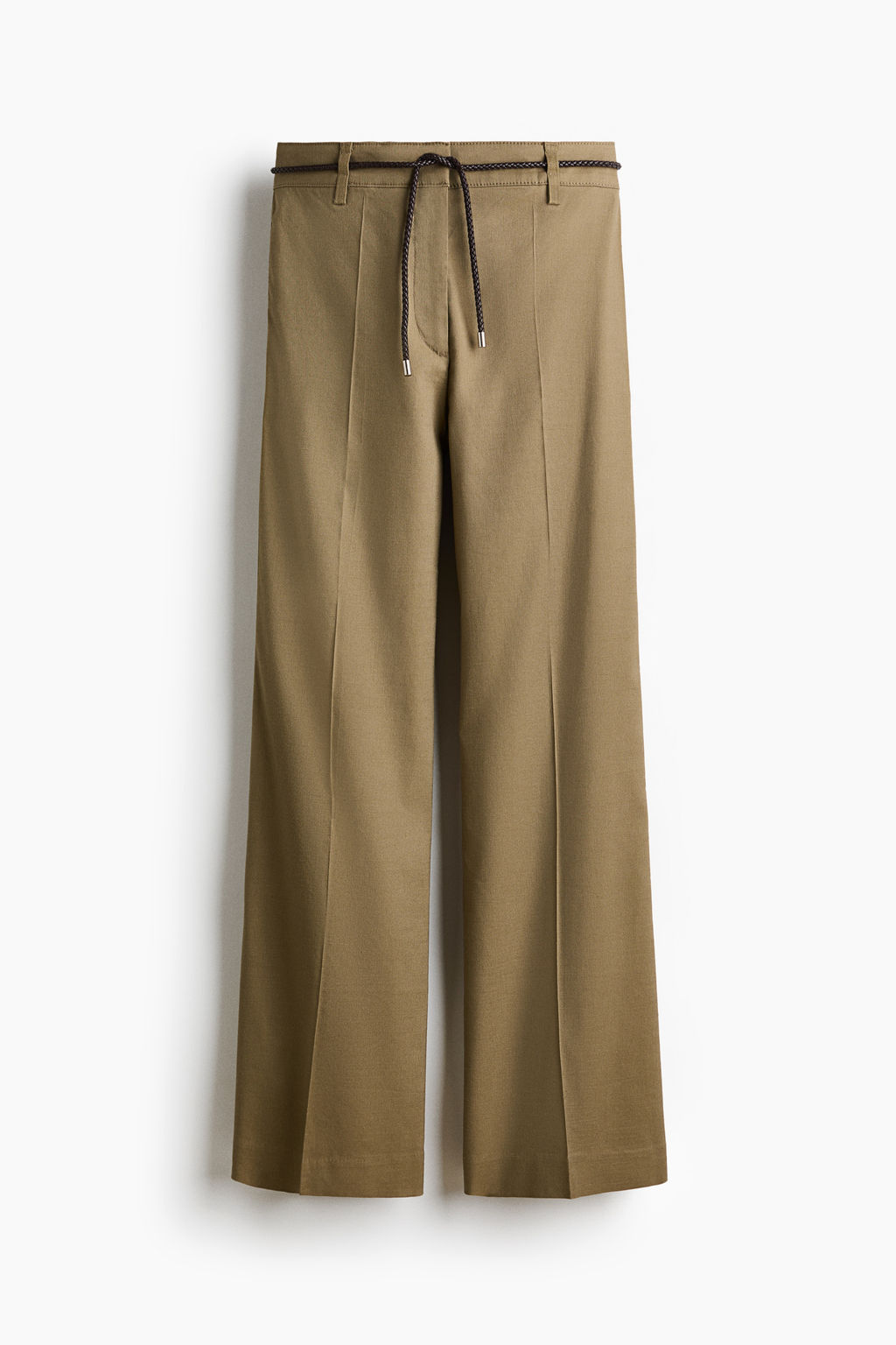 Pantal?n bootcut en mezcla de lino