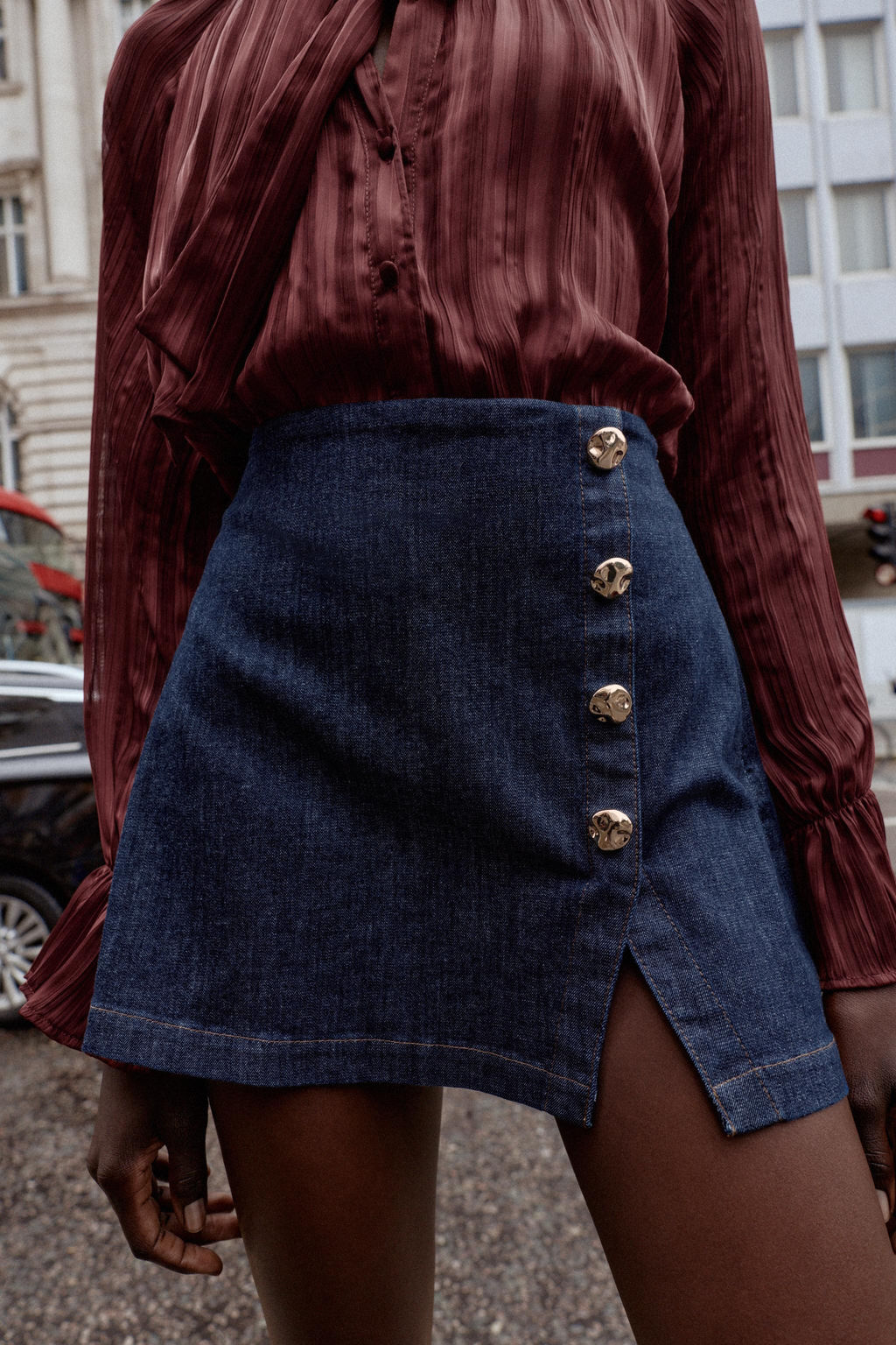 BUTTON-DETAIL WRAP SKORT - Zara фото 5