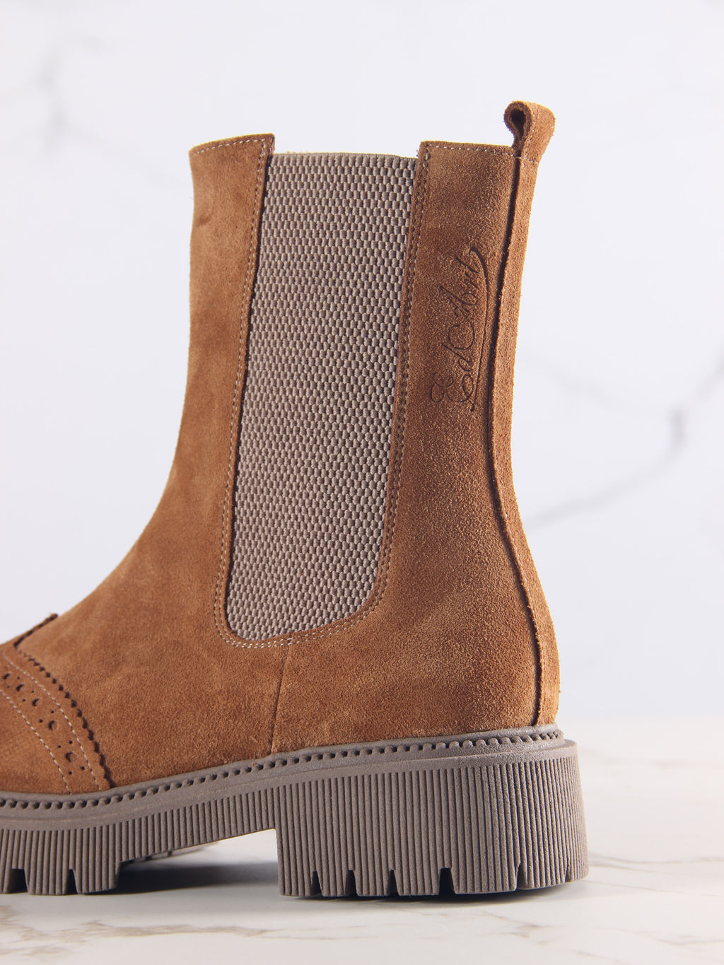 Челси 360.P.taskanaka.Серо-коричневая замша/шерсть