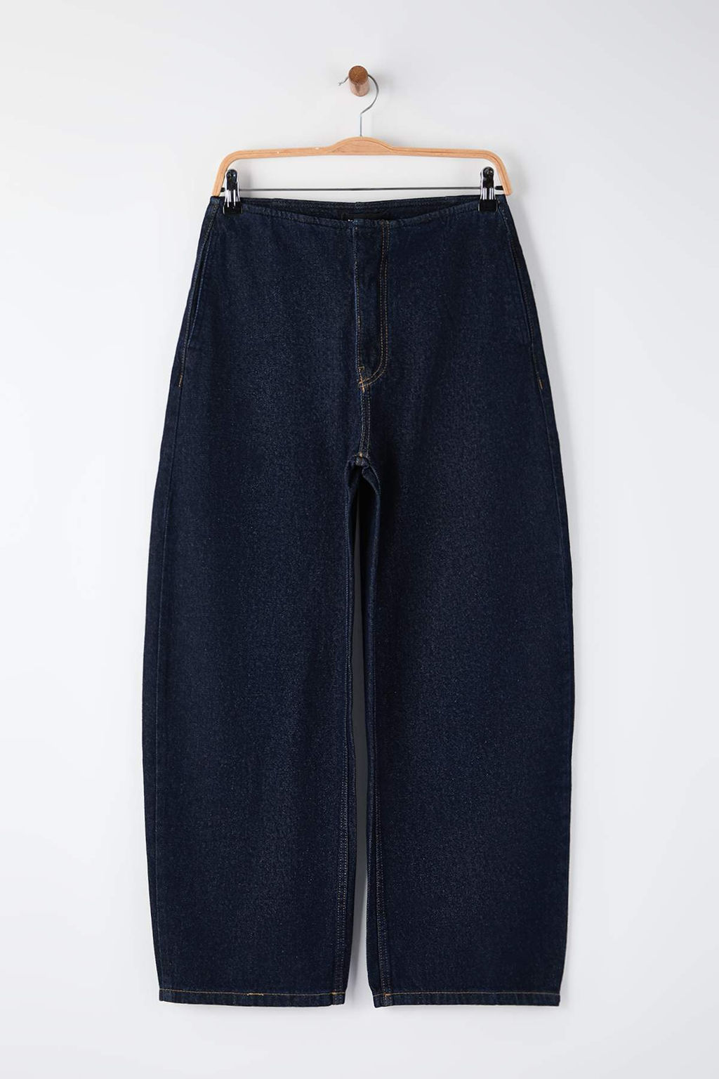 Trendyol Studio Koyu Mavi Bel Detayl? Yuksek Bel Baggy Jeans TWOAW26JE00243 - Trendyolmilla фото 4