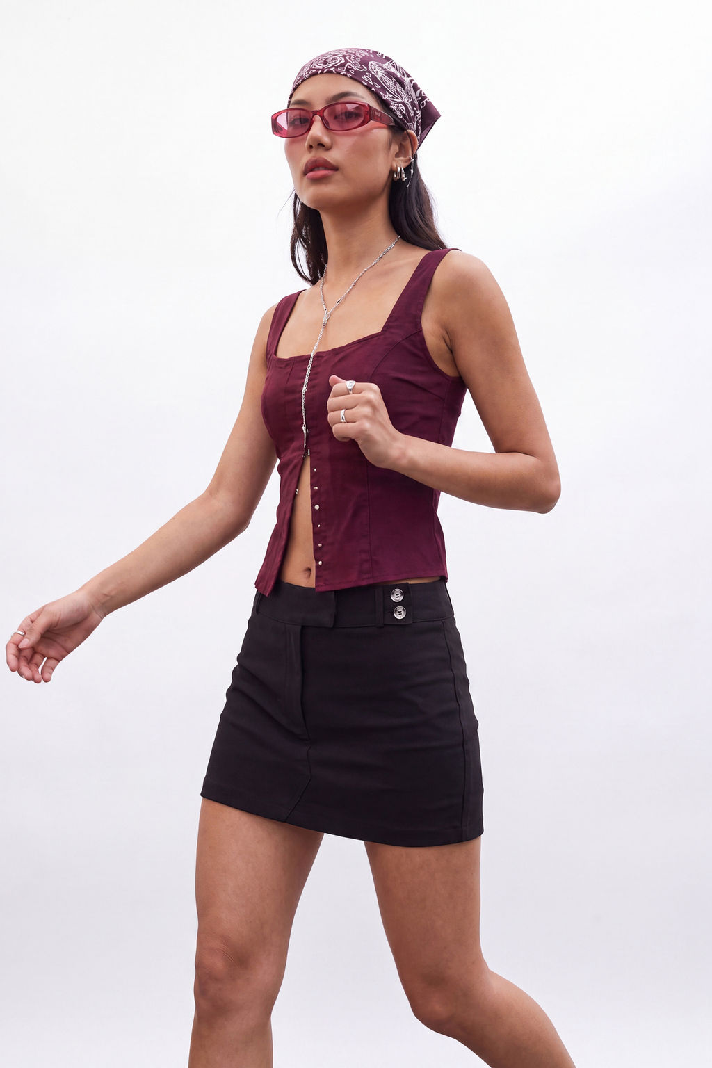 Siyah Mini Esnek Kuma_ _ort Etek _ort & Bermuda TWOSS26SR00232