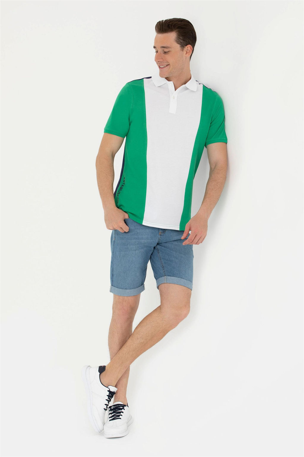 Мужская зеленая футболка с воротником-поло - U.s. polo assn фото 11