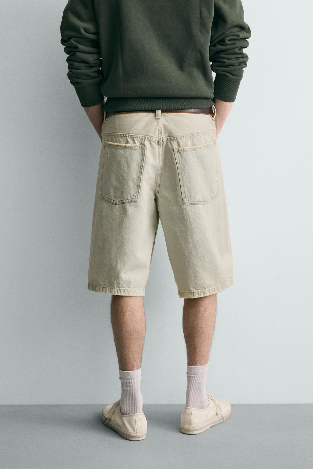 BERMUDA DENIM BAGGY FIT / Azul claro - Zara фото 3