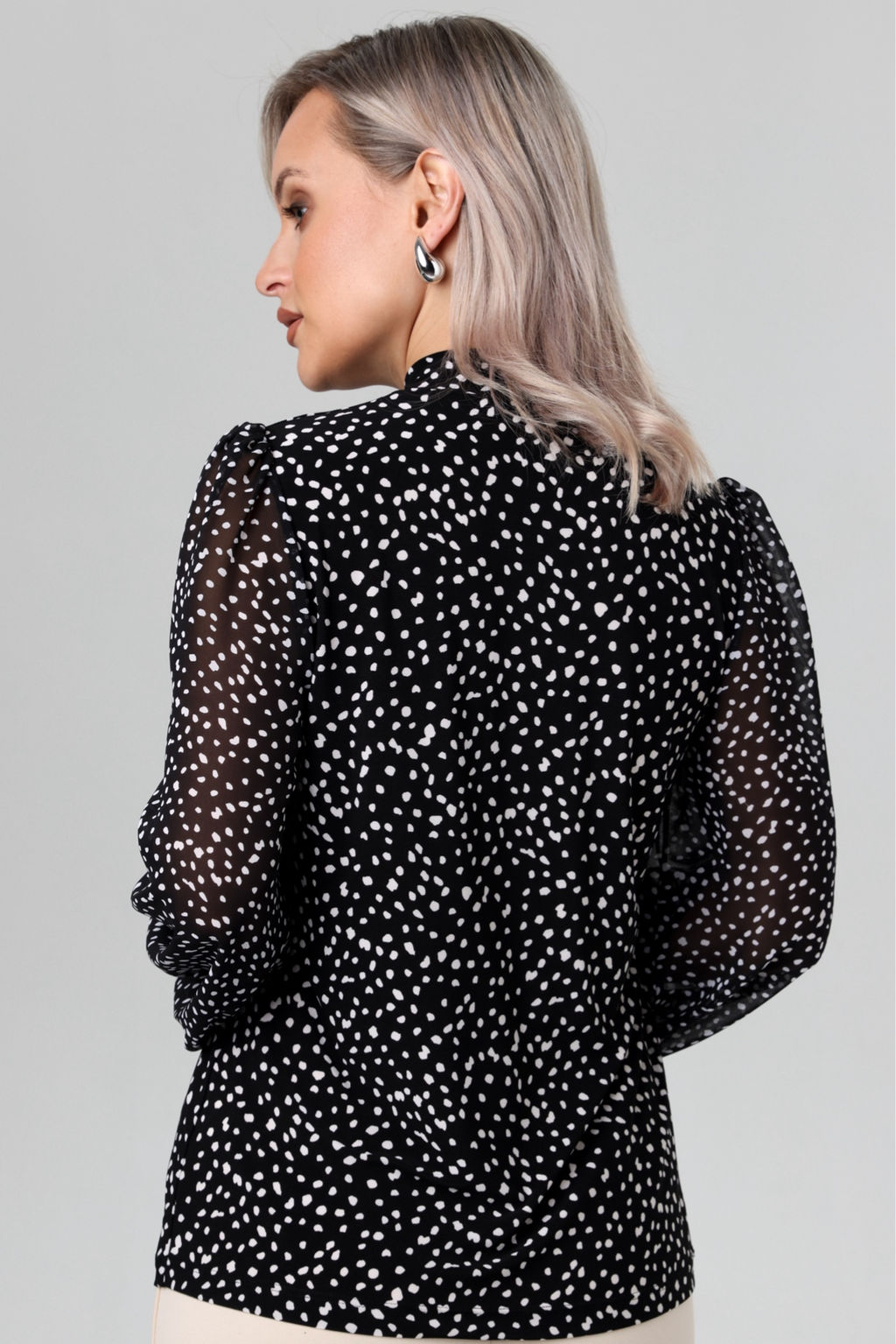 Блузка женская 7065/06/Черный, белый - Rise фото 2