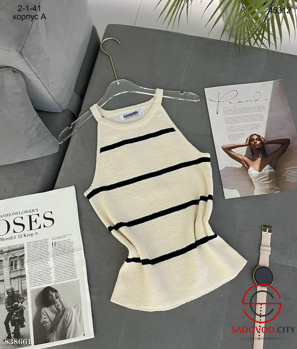 Женский топ в полоску на бретельках - Bruno фото 3