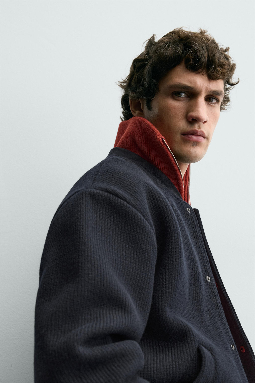 RIBBED BOMBER JACKET