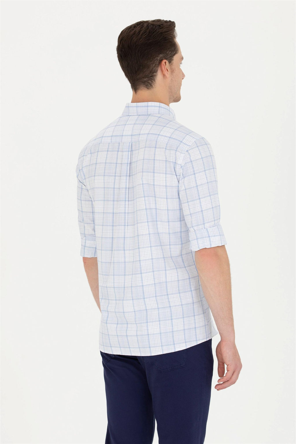 U. S. Polo Assn Мужская синяя рубашка в клетку - U.s. polo assn фото 12